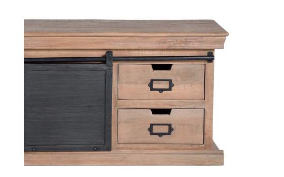Mueble TV 4 Cajones 2 Puertas Correderas Industrial Darkon