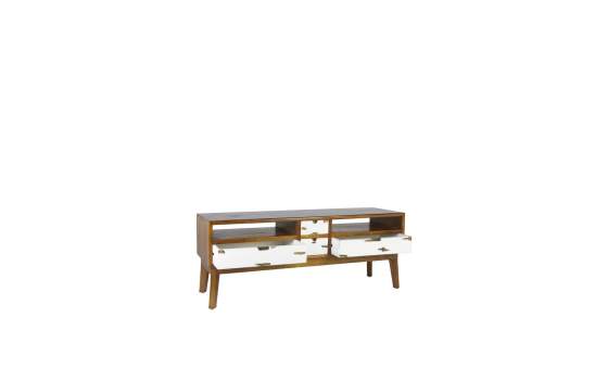 Mueble TV  4 Cajones Bicolor Estilo Colonial Serie Nordik