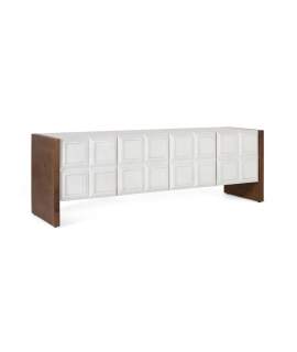 Mueble TV 4 Puertas Bicolor Blanco Madera Viren