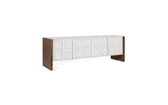Mueble TV 4 Puertas Bicolor Blanco Madera Viren