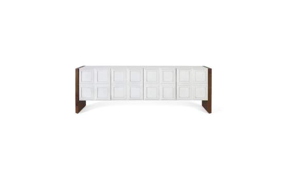 Mueble TV 4 Puertas Bicolor Blanco Madera Viren