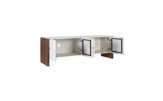 Mueble TV 4 Puertas Bicolor Blanco Madera Viren