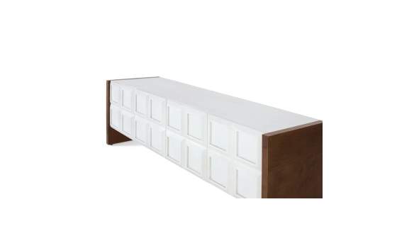 Mueble TV 4 Puertas Bicolor Blanco Madera Viren