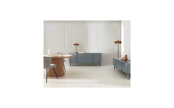 Mueble TV 4 Puertas Lisas Color Azul Paloma Serie Axally