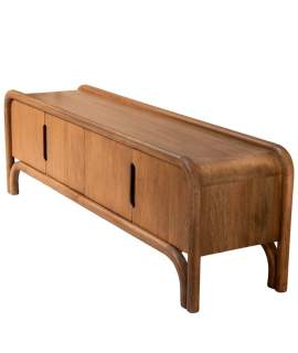 Mueble TV 4 Puertas Mango Natural - Serie Abadin