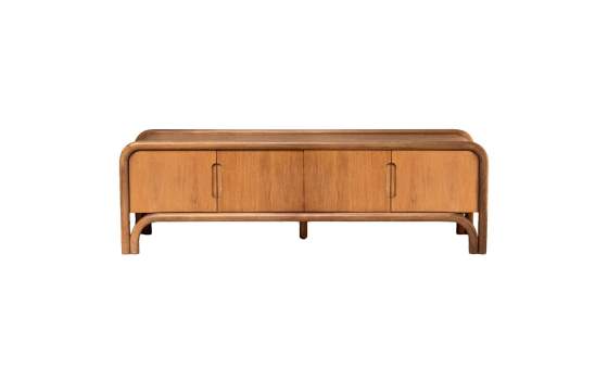 Mueble TV 4 Puertas Mango Natural - Serie Abadin