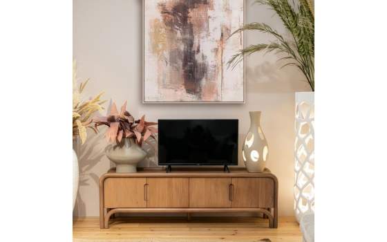 Mueble TV 4 Puertas Mango Natural - Serie Abadin