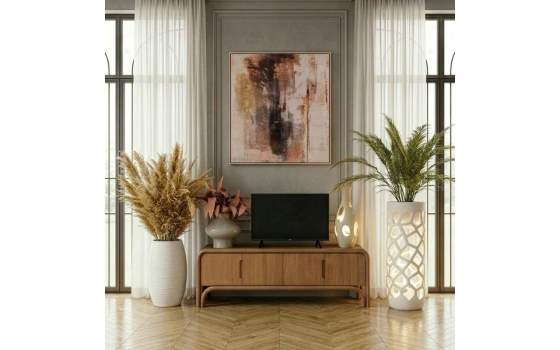 Mueble TV 4 Puertas Mango Natural - Serie Abadin