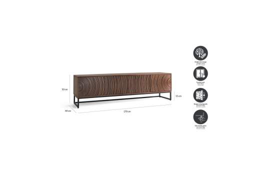 Mueble TV 4 Puertas Patas Metal - Serie Ocaso
