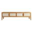 Mueble TV 4 Puertas Tejido Bambu Beige - Serie Lattes