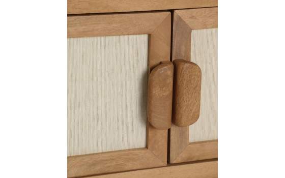 Mueble TV 4 Puertas Tejido Bambu Beige - Serie Lattes