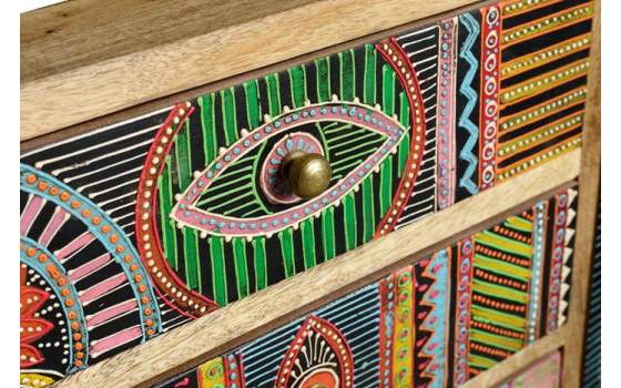 Mueble TV 5 Cajones 1 Puerta Diseño Colores Indio Americano Boho