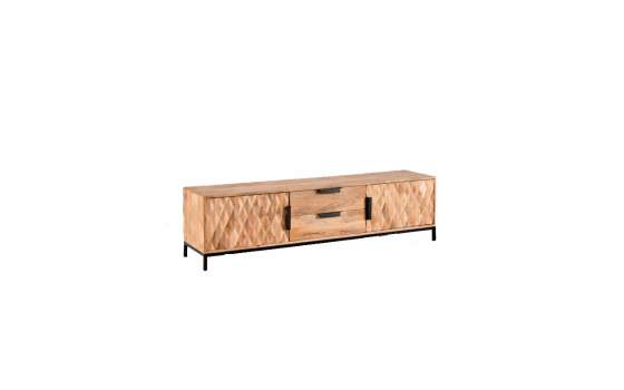 Mueble TV Acacia Natural 2 Puertas 2 Cajones Barons