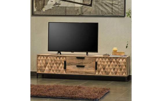Mueble TV Acacia Natural 2 Puertas 2 Cajones Barons