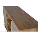 Mueble TV Actual 2 Puertas Plata y Madera Mango Abinos