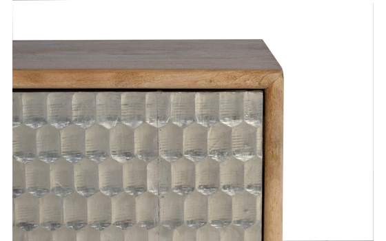Mueble TV Actual 2 Puertas Plata y Madera Mango Abinos