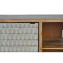 Mueble TV Actual 2 Puertas Plata y Madera Mango Abinos