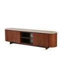 Mueble TV Actual 2 Puertas y Estantes Color Nogal Serie Allois