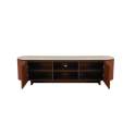 Mueble TV Actual 2 Puertas y Estantes Color Nogal Serie Allois