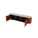 Mueble TV Actual 2 Puertas y Estantes Color Nogal Serie Allois