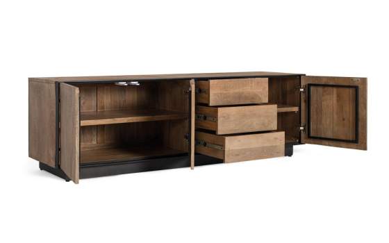 Mueble TV Actual 3 Puertas 3 Cajones en Mango Serie Aoiz