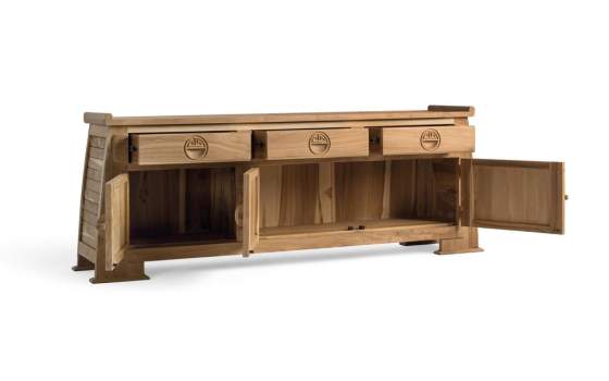 Mueble TV Actual 3 Puertas 3 Cajones Madera Teca Serie Aness