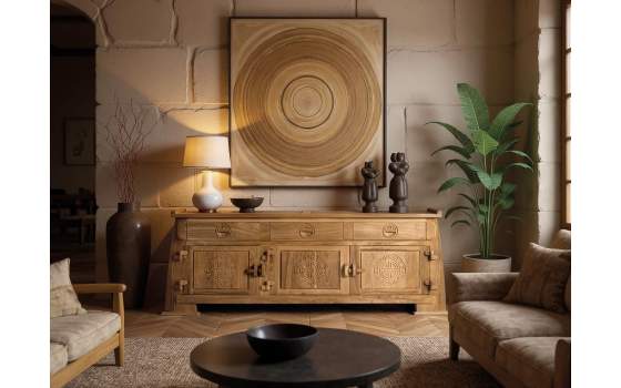 Mueble TV Actual 3 Puertas 3 Cajones Madera Teca Serie Aness