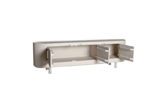 Mueble TV Actual 3 Puertas Blanco Crema Serie Halsua