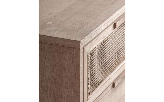 Mueble TV Actual 4 Cajones Madera Rattan - Serie Weurtz
