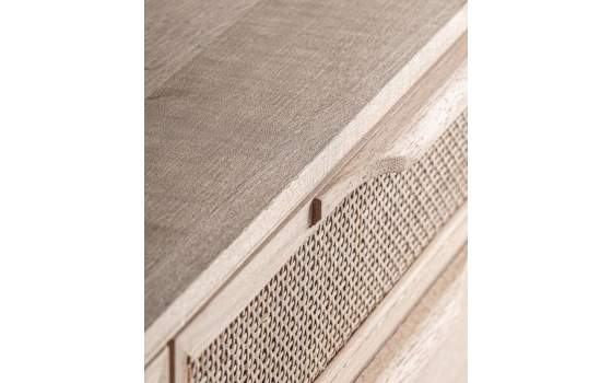 Mueble TV Actual 4 Cajones Madera Rattan - Serie Weurtz