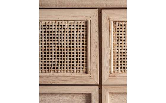 Mueble TV Actual 4 Cajones Madera Rattan - Serie Weurtz