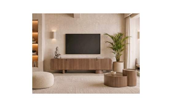Mueble TV Actual 4 Puertas Color Nogal - Serie Esenzia