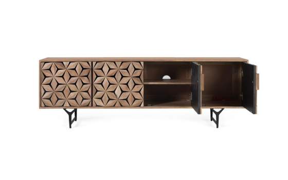 Mueble TV Actual 4 Puertas Decoradas Bicolor Destrans