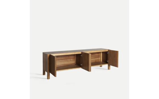 Mueble TV Actual 4 Puertas Madera Estriada Copenhague