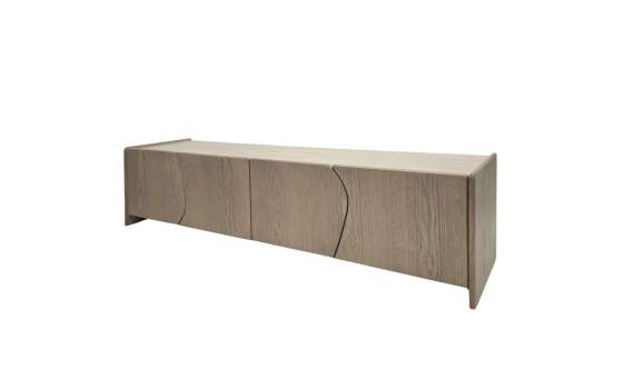 Mueble TV Actual Fresno y Tapa Porcelanica 4 Puertas Doyle
