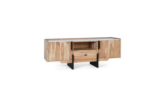 Mueble TV Actual Madera Marmol Metal - Serie Alisalt