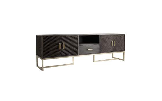 Mueble TV Bajo 2 Puertas 1 Cajon Madera Metal Serie Kraj