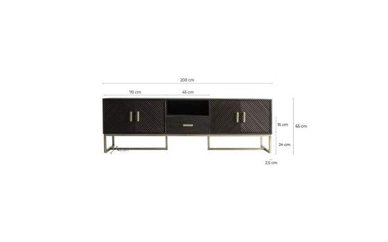 Mueble TV Bajo 2 Puertas 1 Cajon Madera Metal Serie Kraj