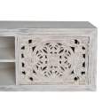 Mueble TV Bajo Blanco Tallado 2 Puertas - Serie Mykonos