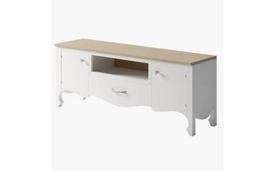 Mueble TV Bajo Provenzal 1 Cajon 2 Puertas en Blanco Praga