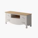 Mueble TV Bajo Provenzal 3 Cajones en Blanco Serie Praga