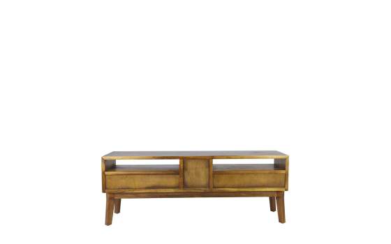Mueble TV Bicolor Blanco Nogal Estilo Colonial Serie Artict