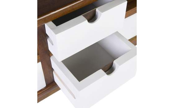 Mueble TV Bicolor Blanco Nogal Estilo Colonial Serie Artict