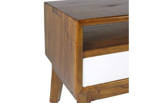 Mueble TV Bicolor Blanco Nogal Estilo Colonial Serie Artict