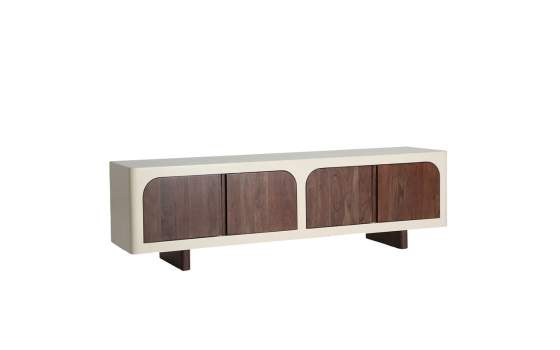Mueble TV Bicolor Moderno 4 Puertas Serie Glaris