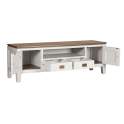 Mueble TV Blanco Nogal 2 Cajones 2 Puertas Serie Everest