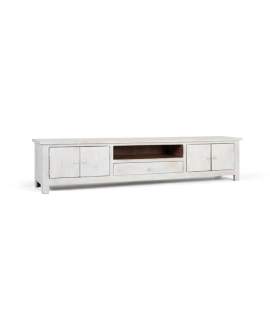 Mueble TV Blanco Rustico 4 Puertas 1 Cajon - Serie Adriost