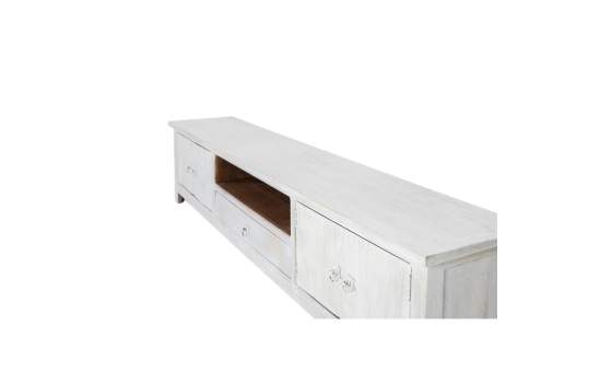 Mueble TV Blanco Rustico 4 Puertas 1 Cajon - Serie Adriost