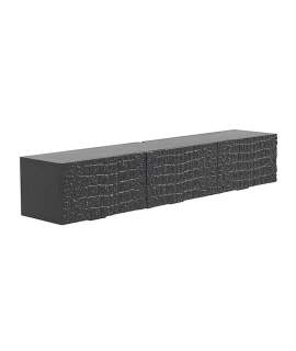 Mueble TV Colgante Negro 3 Puertas Decoradas  Serie Anbly