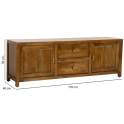 Mueble TV Colonial 2 Puertas 2 Cajones Madera Maciza Albre